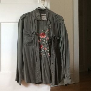 American eagle rose flannel